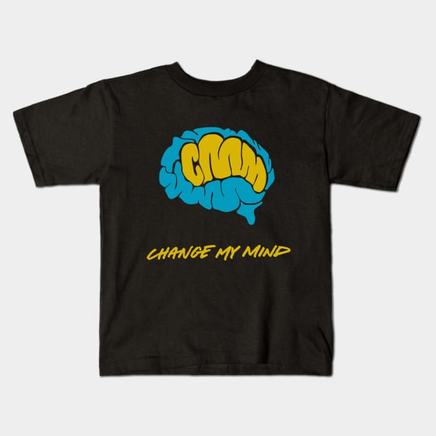 Change My Mind logo (B/Y) Kids T-Shirt by Change My Mind Podcast